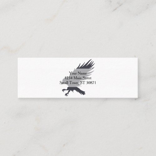 Flying black raven _ Choose background color Mini Business Card