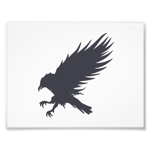 Flying black raven _ Choose background color Photo Print