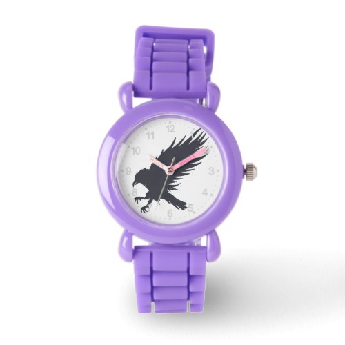 Flying black raven _ Choose background color Watch