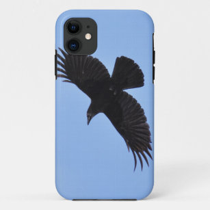 Flying Black Raven Corvid Crow-lover Photo Design iPhone 11 Case