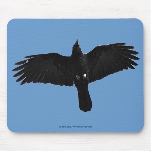 Flying Black Raven Corvid Crow_lover Photo Design Mouse Pad