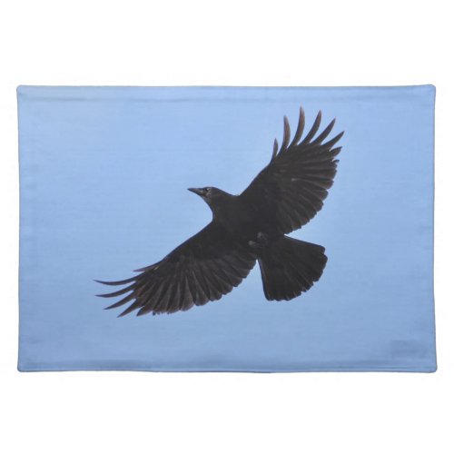 Flying Black Raven Corvid Crow_lover Photo Design Placemat