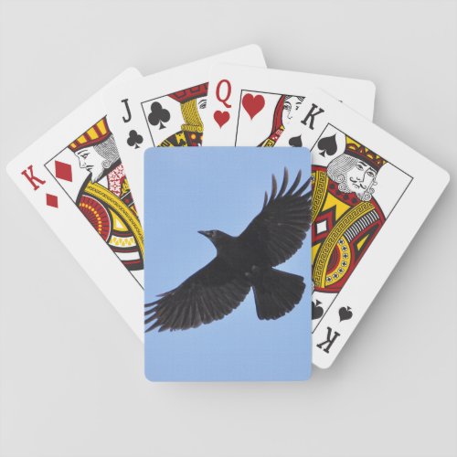 Flying Black Raven Corvid Crow_lover Photo Design Poker Cards