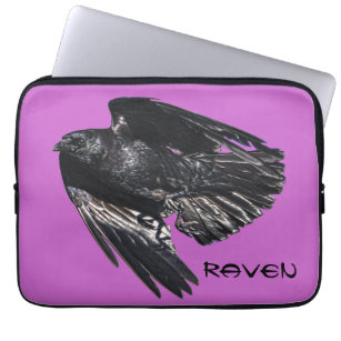 Flying Black Raven Crow-lover Photo Design 7 Laptop Sleeve