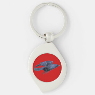 Flying Black Raven Gothic, Celtic, Wildlife Keychain