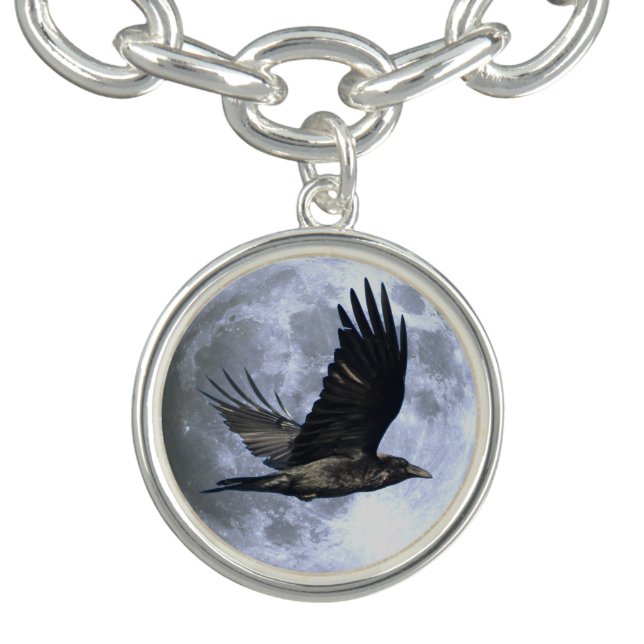 Flying Black Raven & Moon Jewellery Design 1 Bracelet (Design)