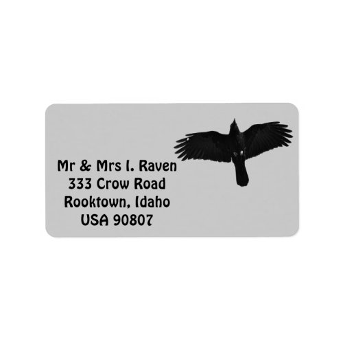 Flying Black Raven Photo Labels