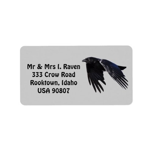 Flying Black Raven Photo Labels 6