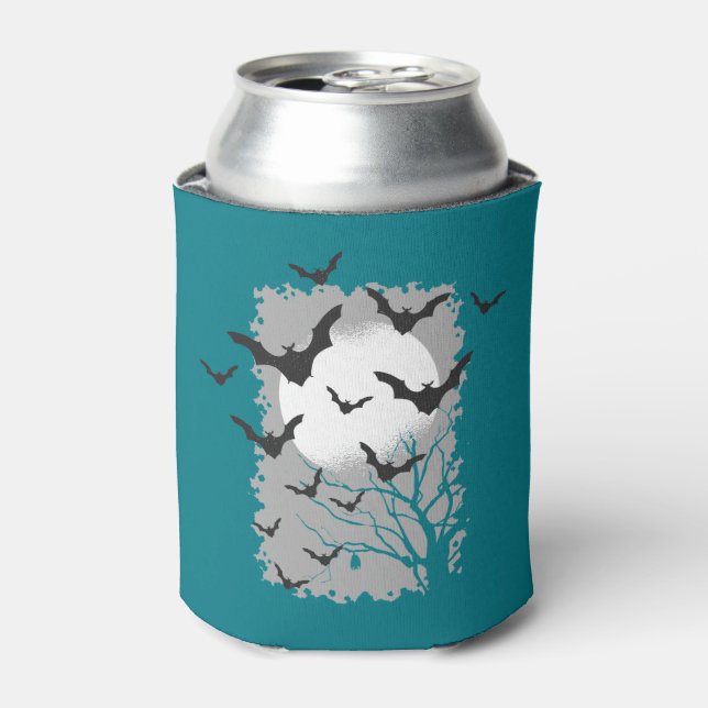 Flying Black Vampire Bats  Can Cooler (Can Front)