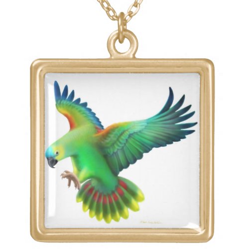 Flying Blue Front Amazon Parrot Necklace
