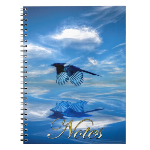 Flying Blue Magpie  Reflected Sky Notebook