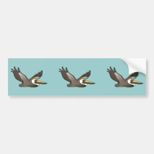 Flying Brown Pelican Bumper Sticker