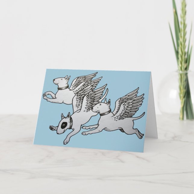 Flying Bull Terriers Card (Front)