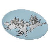 Flying Bull Terriers Plate (Right Side)