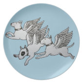 Flying Bull Terriers Plate (Front)