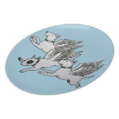 Flying Bull Terriers Plate (Left Side)