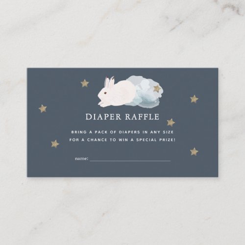 Flying Bunny Navy Baby Shower Diaper Raffle Ticket Enclosure Card