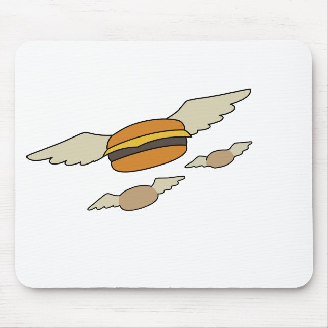 Flying burger burgers funny bob bobs bob's hamburg mouse pad (Front)