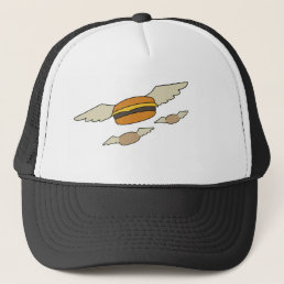 Flying burger burgers funny bob bobs bob&#39;s hamburg trucker hat