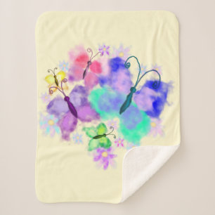 Flying Butterflies Baby Sherpa Blanket