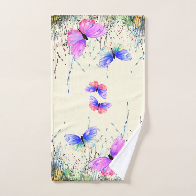 Flying Butterflies Bath Towel Set (Hand Towel)