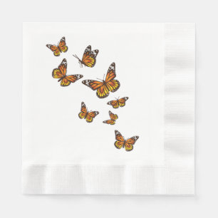 Flying Butterflies - Butterfly Lover Gardener Ento Napkins