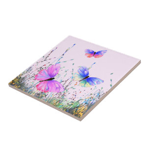 Flying Butterflies Ceramic Tile Spring