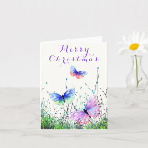 Flying Butterflies Christmas Card