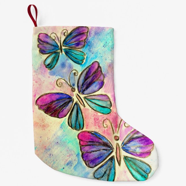 Flying Butterflies Christmas Stocking (Front)