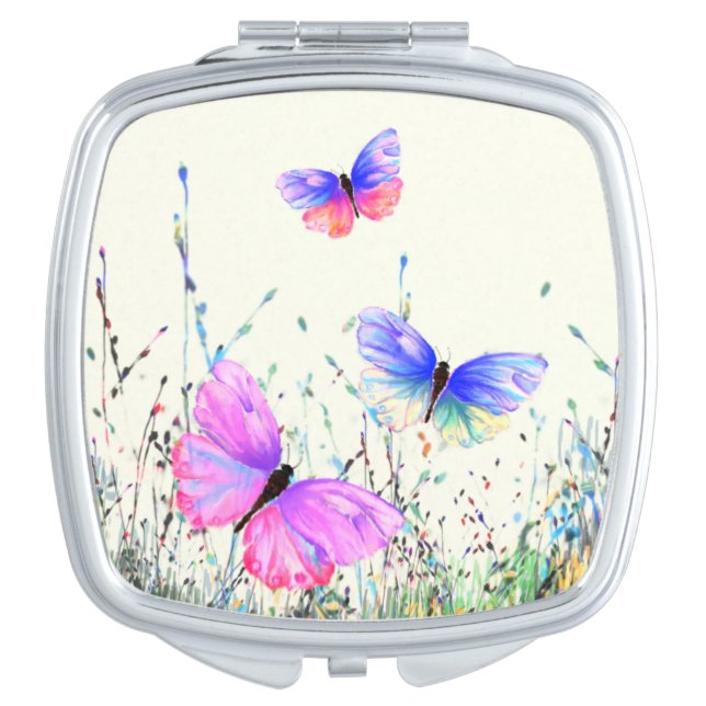 Flying Butterflies Compact Mirror (Front)