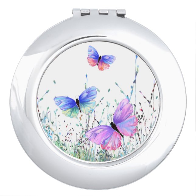 Flying Butterflies Compact Mirror (Front)