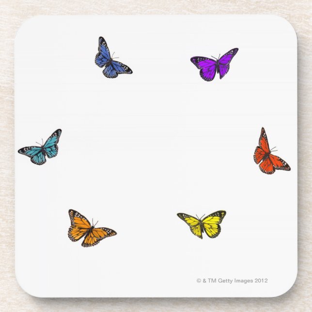 Flying butterflies drink coaster (Front)