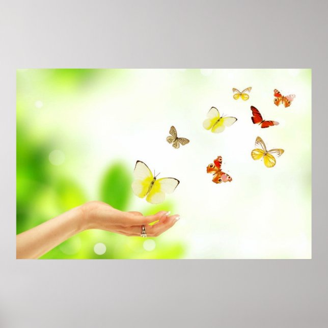 Flying butterflies from healing & loving hand poster (Front)