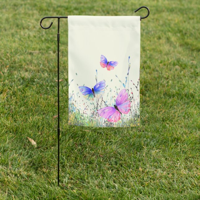 Flying Butterflies Garden Flag (In SItu)