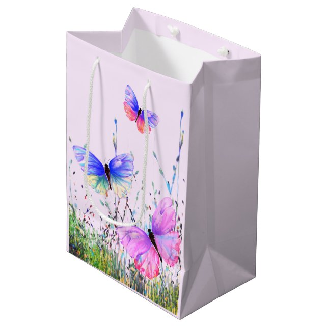 Flying Butterflies Gift Bag Spring (Front Angled)