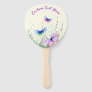 Flying Butterflies Hand Fans Personalized Text