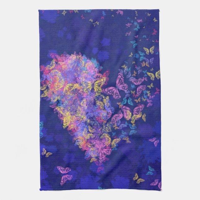 Flying Butterflies Kitchen Towel (Vertical)