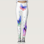 Flying Butterflies Leggings<br><div class="desc">Leggings with Spring Joy Colorful Butterflies Flying in Nature Watercolor Painting Butterfly and Flowers - Choose / Add Your Favorite Text / Color - Make Your Unique Gift - Resize and move or remove and add elements with customization tool ! - Drawing and Design by MIGNED. You can also transfer...</div>