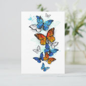 Flying Butterflies Morpho and Monarch (Standing Front)