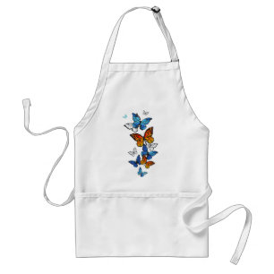 Flying Butterflies Morpho and Monarch Adult Apron