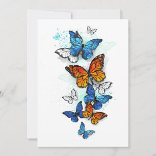 Flying Butterflies Morpho and Monarch Advice Card