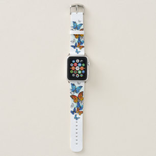 Flying Butterflies Morpho and Monarch Apple Watch Band