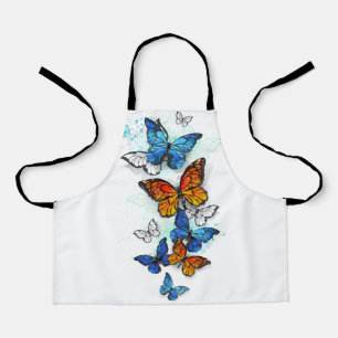 Flying Butterflies Morpho and Monarch Apron