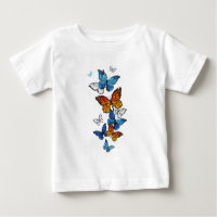 Flying Butterflies Morpho and Monarch