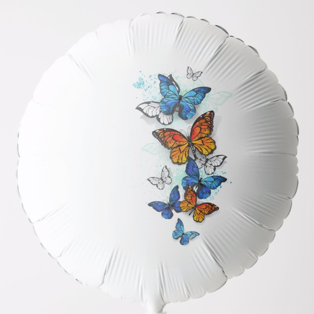 Flying Butterflies Morpho and Monarch Balloon (Front)