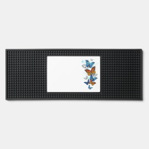 Flying Butterflies Morpho and Monarch Bar Mat