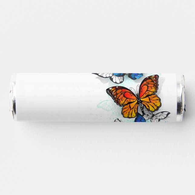 Flying Butterflies Morpho and Monarch Breath Savers® Mints (Front)