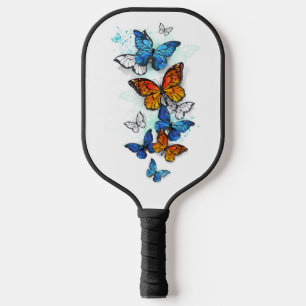 Flying Butterflies Morpho and Monarch Carbon Fiber Pickleball Paddle