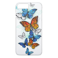 Flying Butterflies Morpho and Monarch