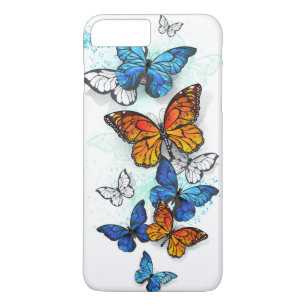 Flying Butterflies Morpho and Monarch iPhone 8 Plus/7 Plus Case